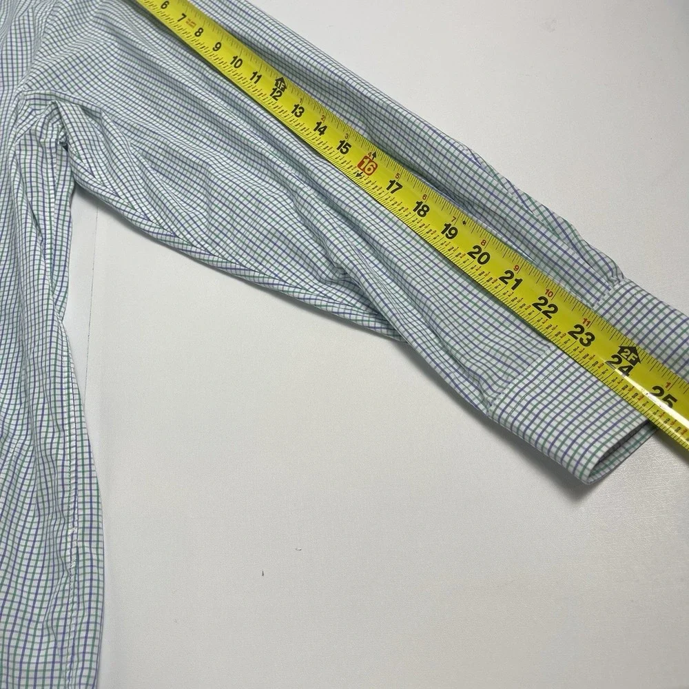 Vineyard Vines Men's XL White Green Purple Plaid Slim Fit Whale Checkered